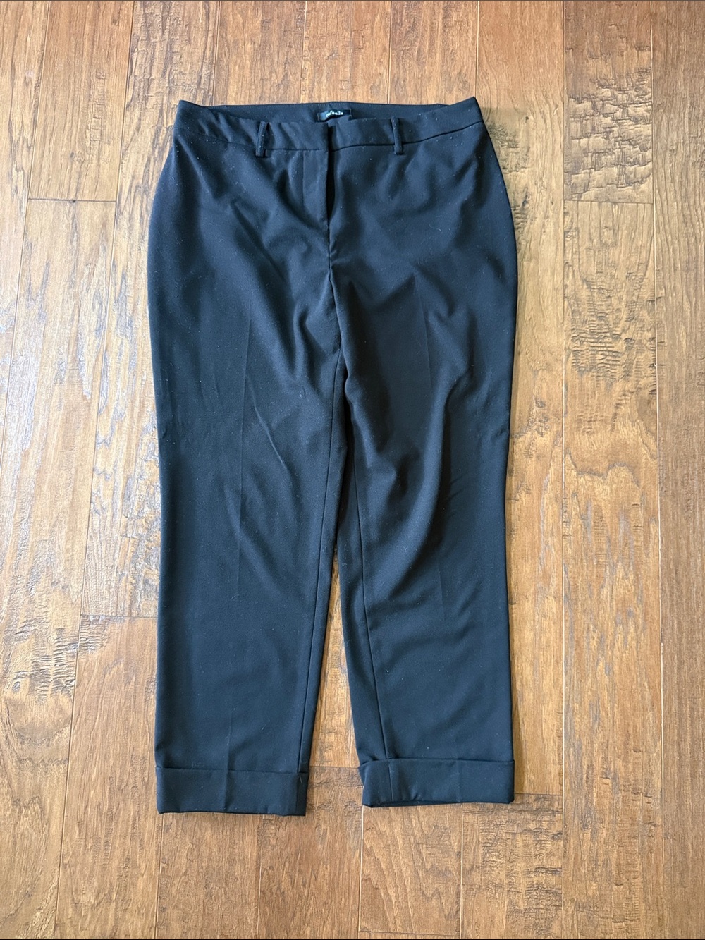 Rafaella Black Women's Dress Pants - Cropped Cuffed Trousers